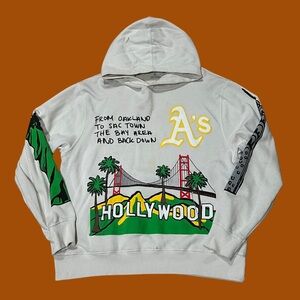 White Hoodie with Graphic Print and Text